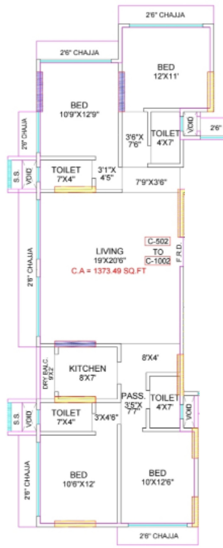 1389 sq ft 4 BHK 4T Apartment for Sale in Panom Developers Panom Park