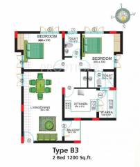 Artech Rohini (2BHK+2T (1,200 sq ft) 1200 sq ft)