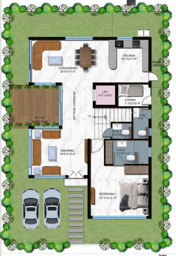  the square villas Floor Plan Ground Floor Plan