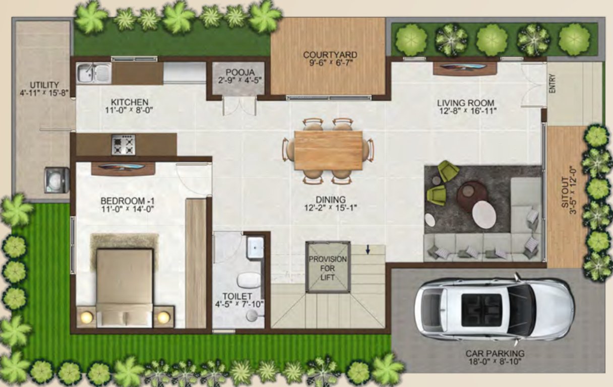 life on the green Floor Plan Ground Floor Plan