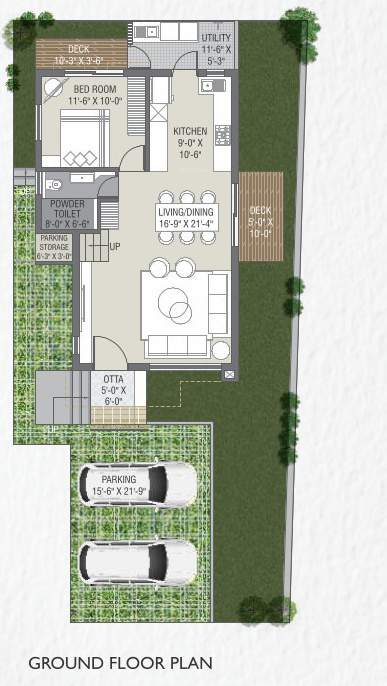  yogi hridyam bungalows Floor Plan Ground Floor Plan