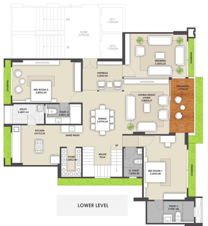  arcadia 77 Floor Plan Lower Level Duplex Plan