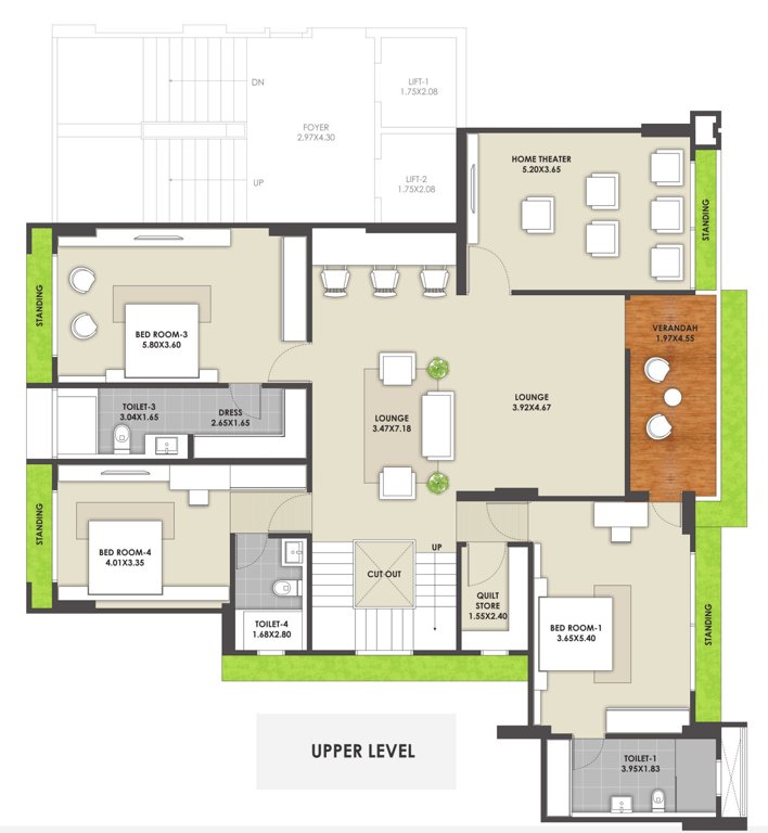 arcadia 77 Floor Plan Upper Level Duplex Plan