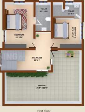  rks shivom plots and villa Floor Plan First Floor Plan