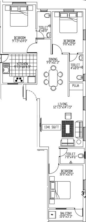  lakshmi kubera flats Floor Plan Floor Plan