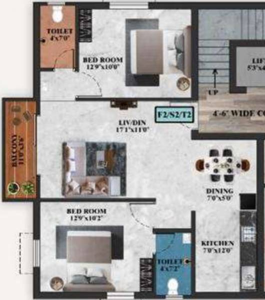  sai-pallavi-flats Floor Plan Floor Plan