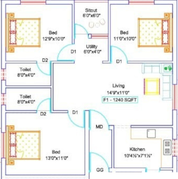  nakshatra flats Floor Plan Floor Plan