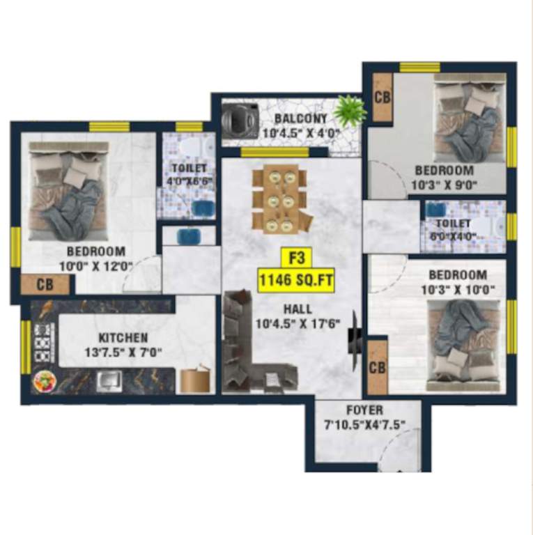  nakshatra apartments Floor Plan Floor Plan