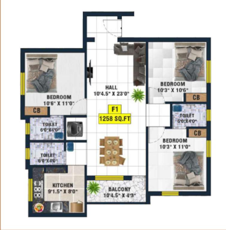  nakshatra apartments Floor Plan Floor Plan