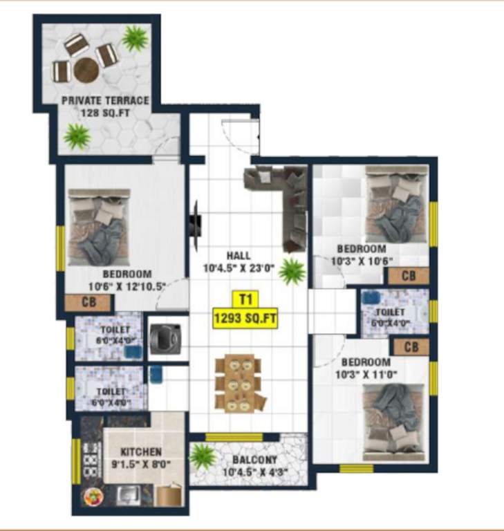  nakshatra apartments Floor Plan Floor Plan