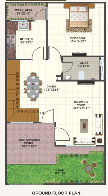  kasturi courtyard Floor Plan Ground Floor Plan