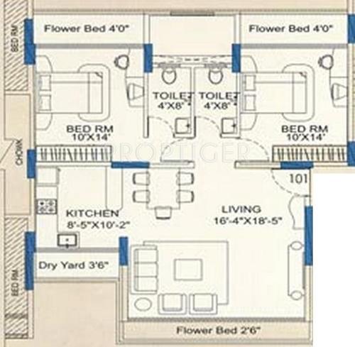 RNA RNA Sapphire (2BHK+2T (1,320 sq ft) 1320 sq ft)