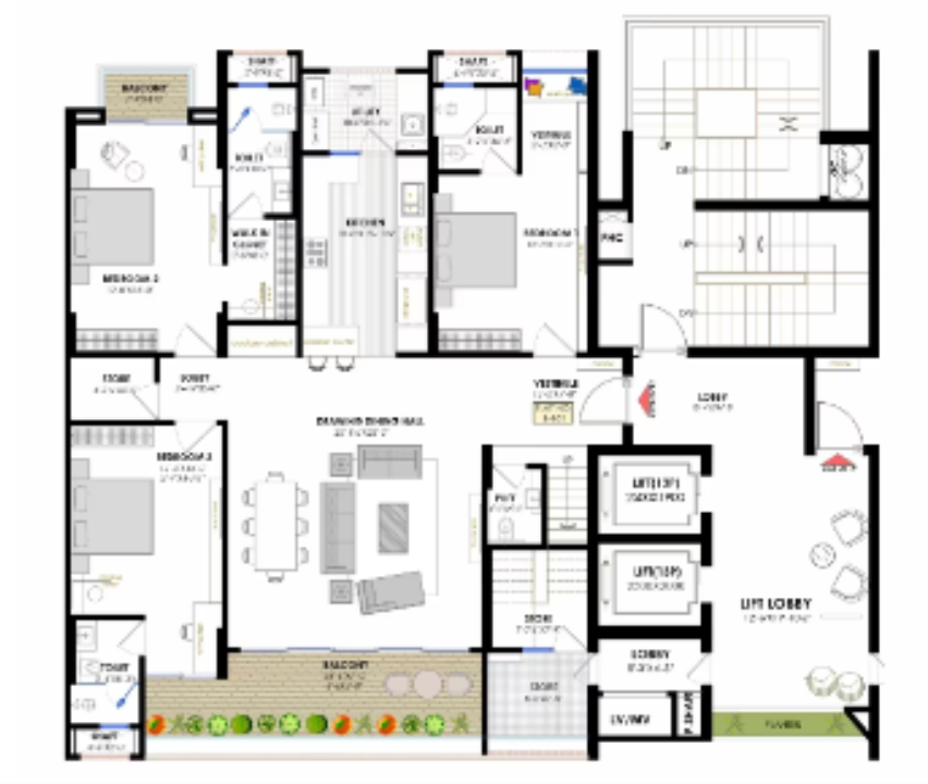 the sky bungalows Floor Plan Lower Level Duplex Plan