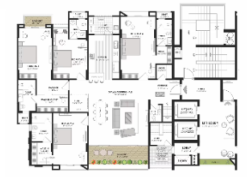 the sky bungalows Floor Plan Lower Level Duplex Plan