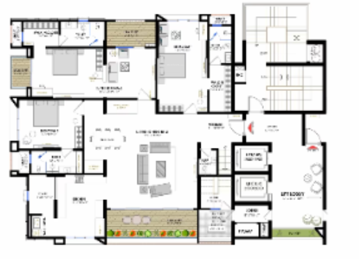 the sky bungalows Floor Plan Lower Level Duplex Plan