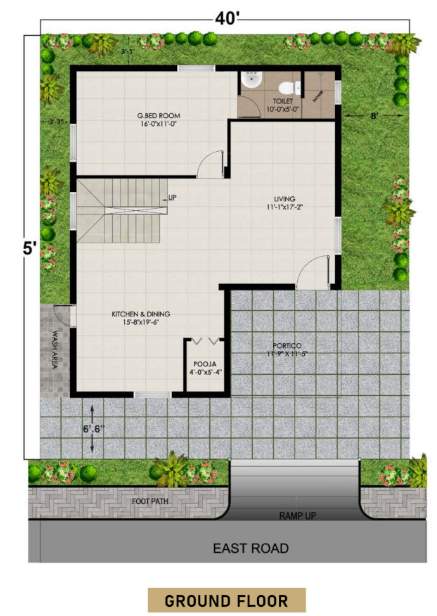  praneeth pranav knightwoods Floor Plan Ground Floor Plan