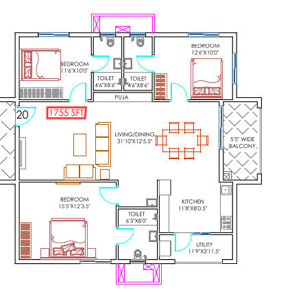 Floor Plan gautami heights Floor Plan Floor Plan