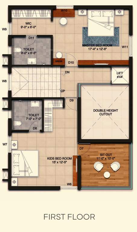  amity villas Floor Plan First Floor Plan