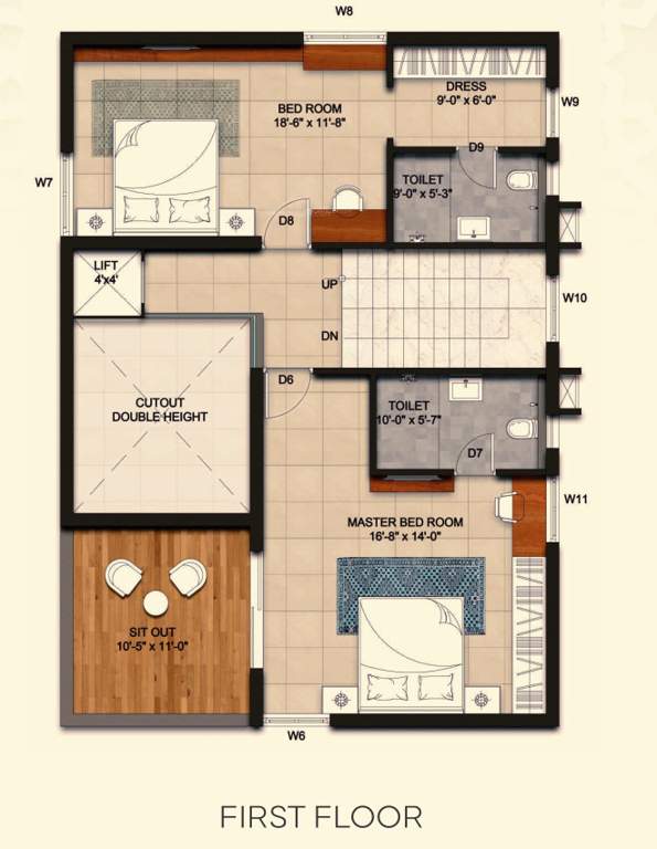  amity villas Floor Plan First Floor Plan