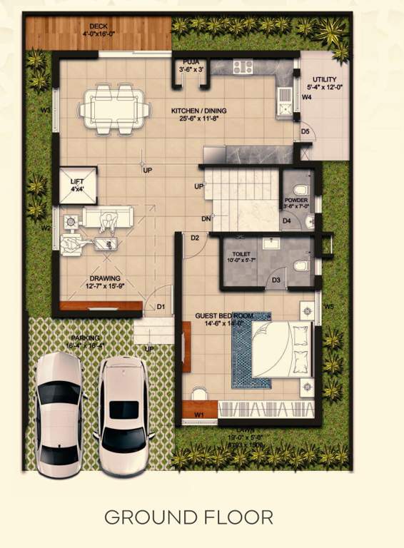  amity villas Floor Plan Ground Floor Plan