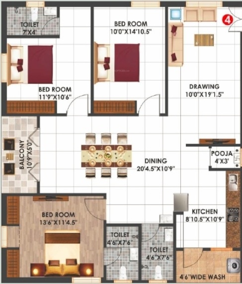  alkapuri-heights-block-b Floor Plan Floor Plan
