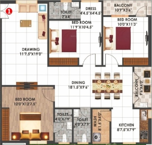 Floor Plan alkapuri heights block b Floor Plan Floor Plan