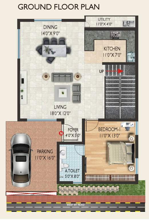 2 terraces Floor Plan Ground Floor Plan