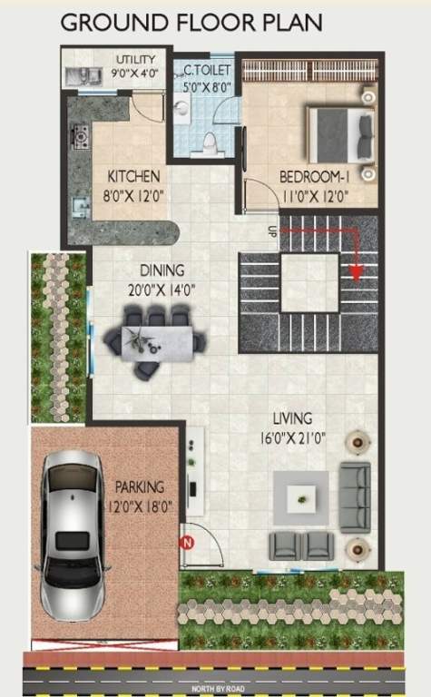  2 terraces Floor Plan Ground Floor Plan