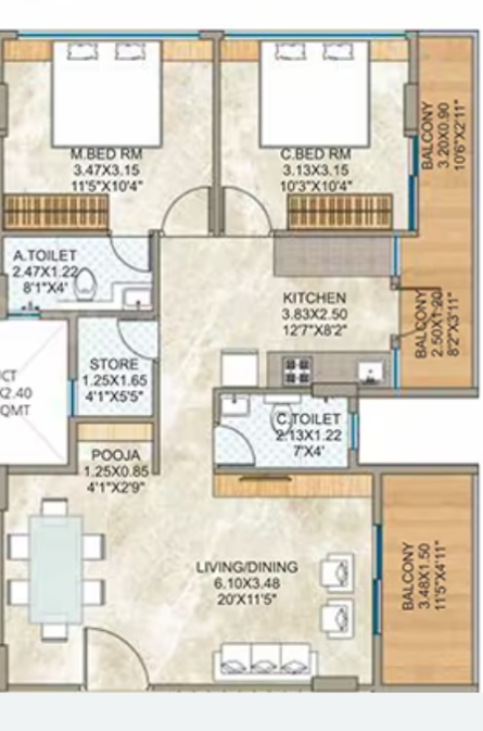  mahalakshmis divine heights Floor Plan Upper Level Duplex Plan