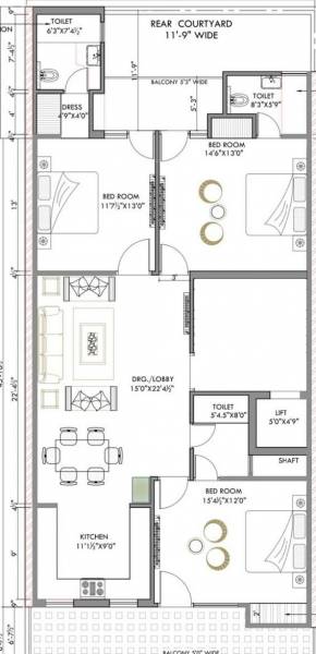 ghar-pearl-floors-1890-sq-ft Floor Plan Floor Plan