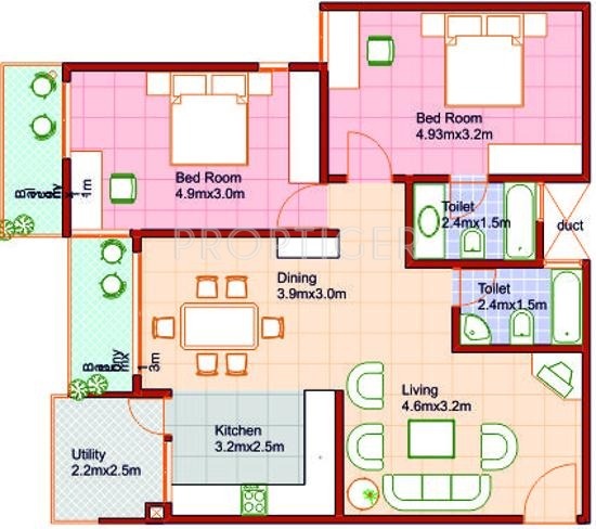 Manasa Royal Phase 1 (2BHK+2T (1,200 sq ft) 1200 sq ft)