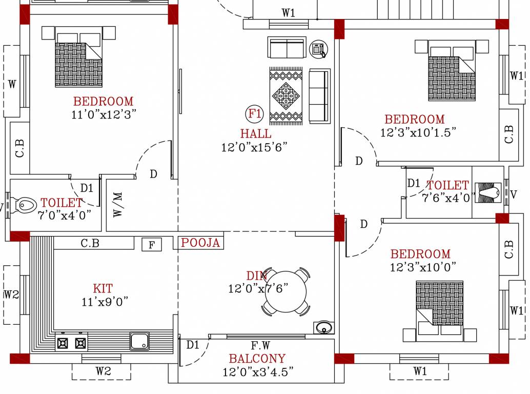 Floor Plan poongovil flats Floor Plan Floor Plan