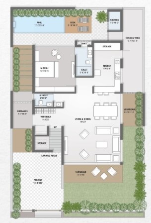  greens-weekend-villa Floor Plan Ground Floor Plan