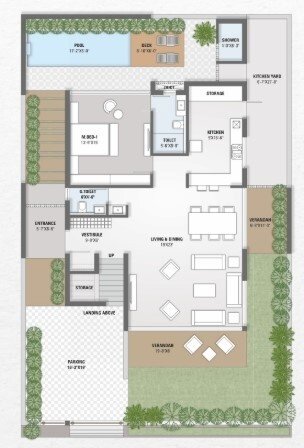  greens weekend villa Floor Plan Ground Floor Plan
