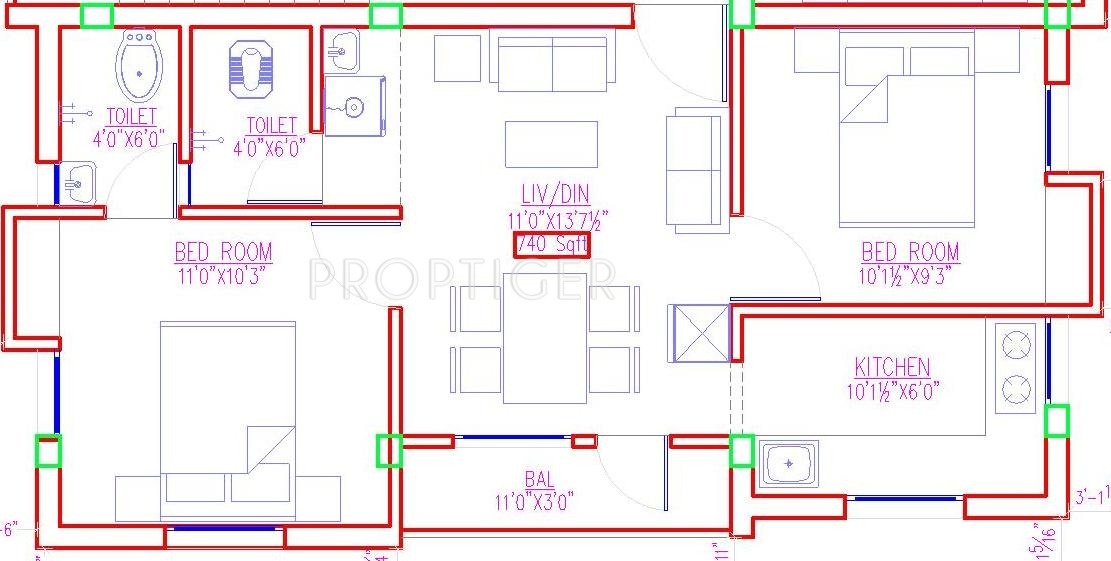 Arthi Varaha (2BHK+2T (740 sq ft) 740 sq ft) Arthi Varaha (2BHK+2T (740 sq ft) 740 sq ft)