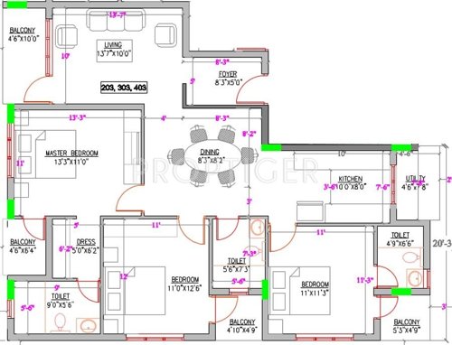 CMRS Radha Krishna Enclave (3BHK+3T (1,548 sq ft) 1548 sq ft)