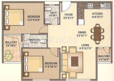 Balaji Ruby (2BHK+2T (1,030 sq ft) 1030 sq ft)