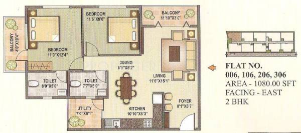 Balaji Ruby (2BHK+2T (1,080 sq ft) 1080 sq ft)