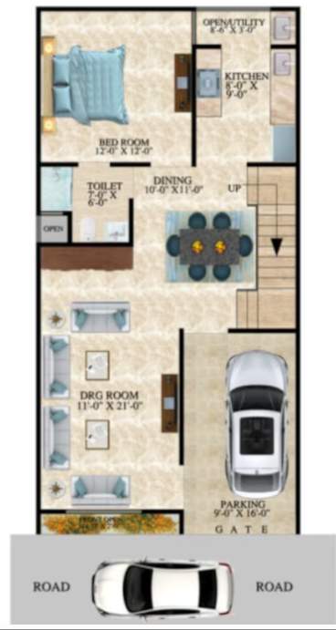  paradise greens villas Floor Plan Ground Floor Plan