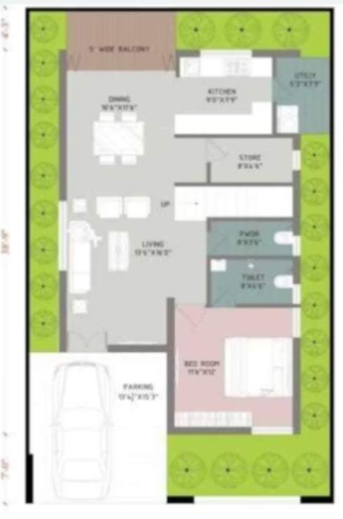  pioneer life villas Floor Plan Ground Floor Plan