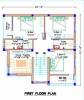 four-square-villa Floor Plan First Floor Plan