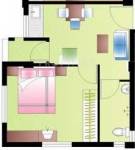 Floor Plan (1BHK+1T) BGA Realtors Amrita Garden Floor Plan (1BHK+1T)