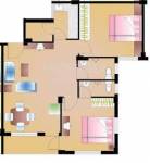Floor Plan (2BHK+2T) BGA Realtors Amrita Garden Floor Plan (2BHK+2T)