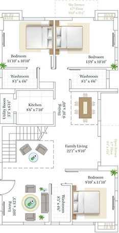  tattvam Floor Plan Lower Level Duplex Plan
