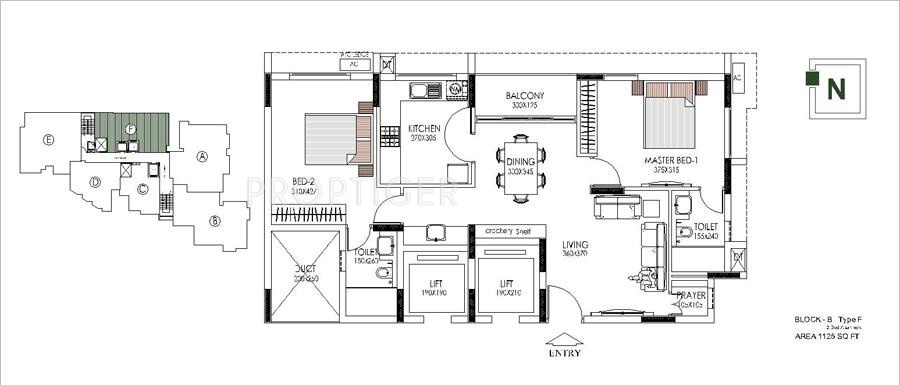 Artech Varsha (2BHK+2T (1,125 sq ft) 1125 sq ft)