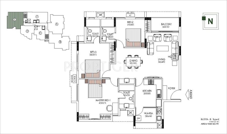 Artech Varsha (3BHK+3T (1,550 sq ft) 1550 sq ft)