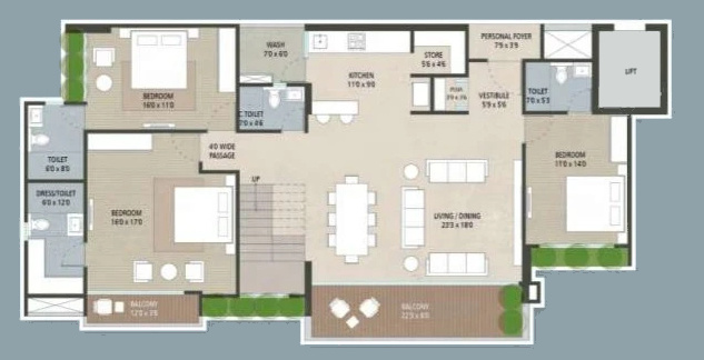  central business district Floor Plan Lower Level Duplex Plan