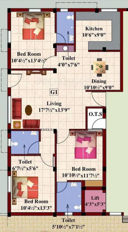 Sri Durga Vijaya Apartments (3BHK+3T (1,732 sq ft) 1732 sq ft) Sri Durga Vijaya Apartments (3BHK+3T (1,732 sq ft) 1732 sq ft)