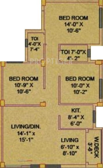 Jain Dream Exotica (3BHK+2T (1,390 sq ft) 1390 sq ft)