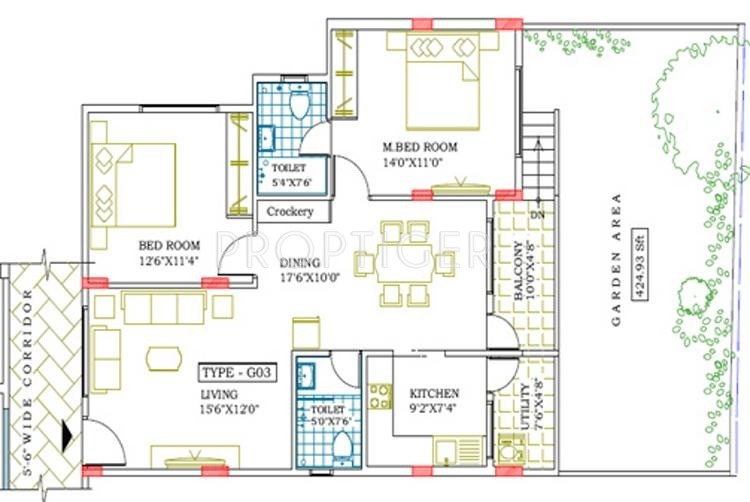 Visalakshi Housing Himapriya Floor Plan (2BHK+2T)